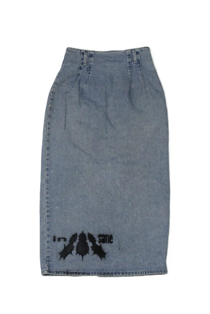 insane denim maxi skirt