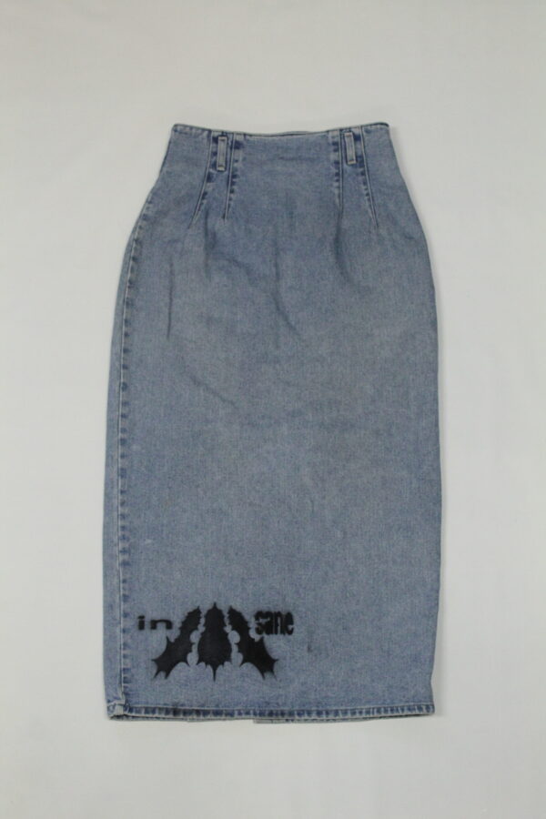 insane denim maxi skirt